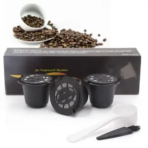 Image of High Quality Reusable Coffee Espresso Filter Coffee Pods 3-Pack Refillable Empty Coffee Capsule