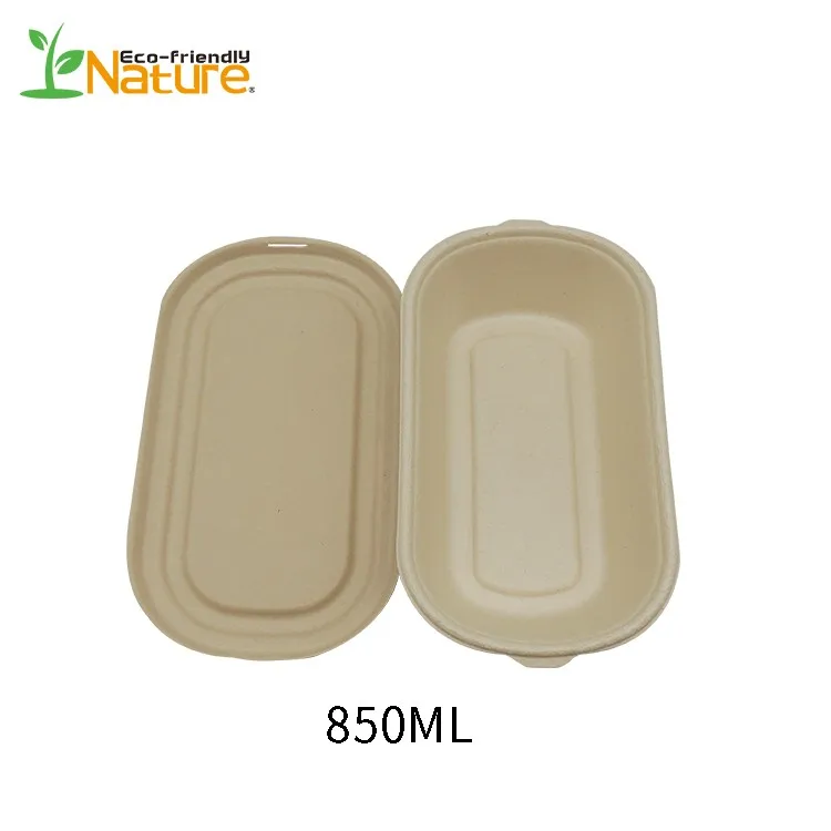Disposable 850ml Wheat Straw Container Biodegradable Tableware Lunch