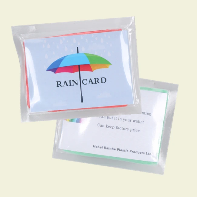 

HOT sale disposable PE rain card for ponchos, Yellow/blue/green/red