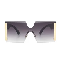 

13345 Superhot Eyewear 2018 Fashion Women Sun glasses Oversized Square Rimless Sunglasses