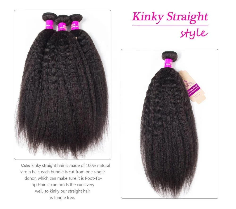 

Grade 8A Wholesale Human Hair Extension Brazilian Kinky Straight Yaki Hair Weave Hot Selling Human Hair Bundles