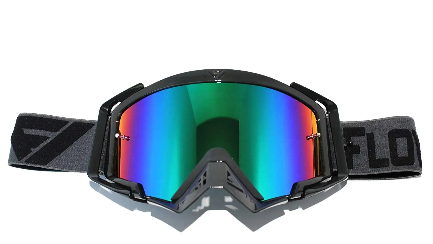 TWO-X Race Cross Goggles Factory Black White Glass Mirrored Green MX Goggles Motocross Enduro Mirror Glass Motorcycle Goggles Anti Scratch MX Protective Goggles
