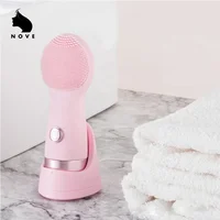 

2019 New Hot Beauty Product Smart Wireless Charger Face Massager Sonic Facial Brush Face vibration Cleanser