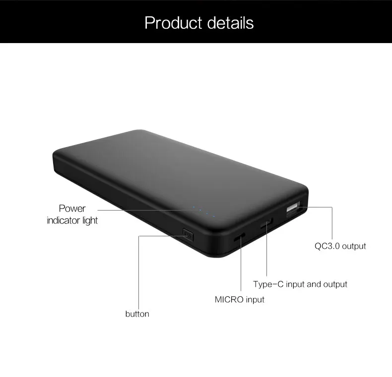 China other mobile phone accessories 10000mah battery bank for smart phone power+banks for Huawei super charge - ANKUX.COM