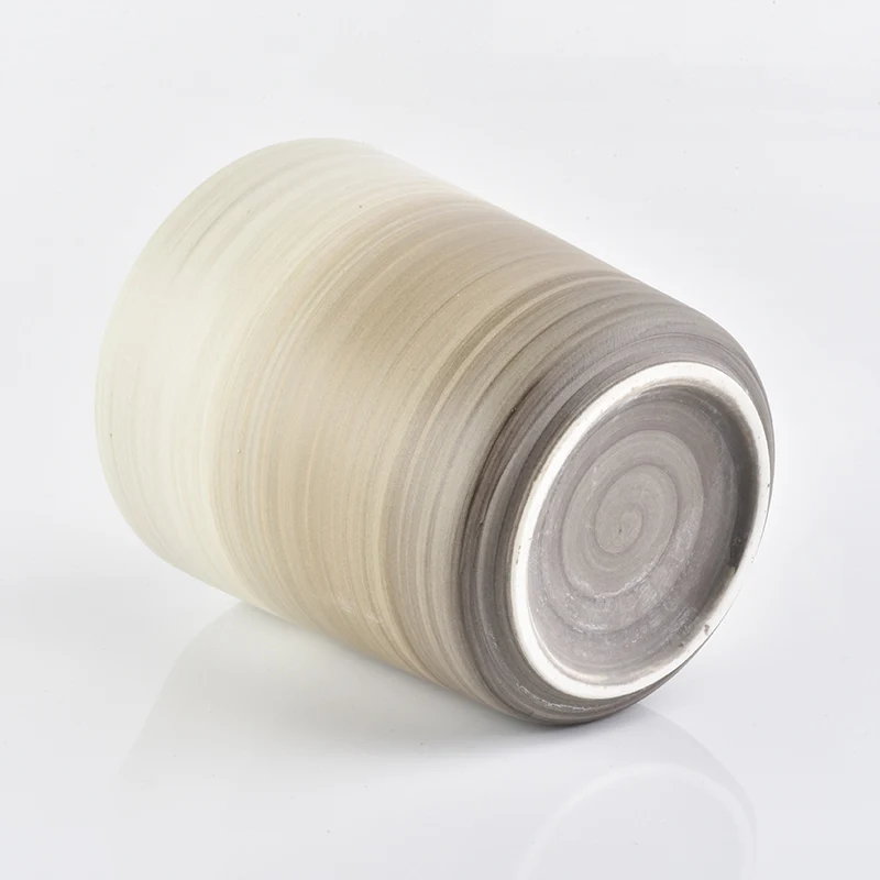 Matte blown glazed ceramic candle jars