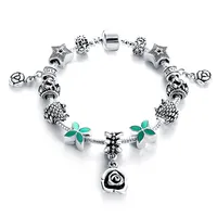 

2018 Jewellery European Style Charm Bracelets For Women Antique Silver Multi Design Metal Bead DIY Jewelry Pulseras PCBR0142