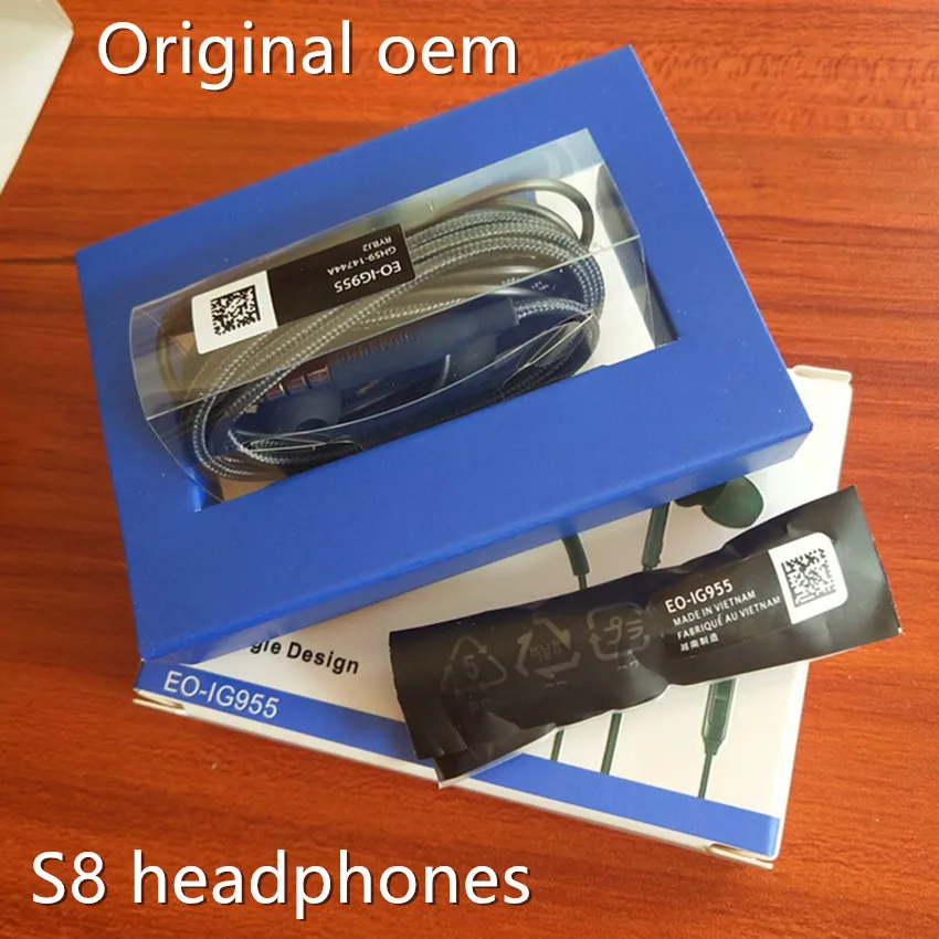 Original oem headset in ear earphone headphone With Remote Mic EO-IG955 for Samsung AKG S8 plus S6 S7 s9 With packaging box