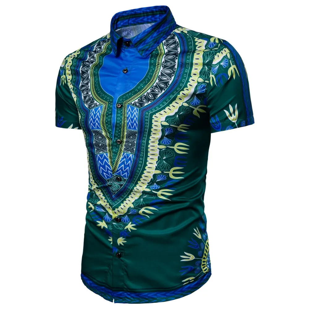 

new fashionable short sleeve printed mens casual shirts, Purple;green;yellow