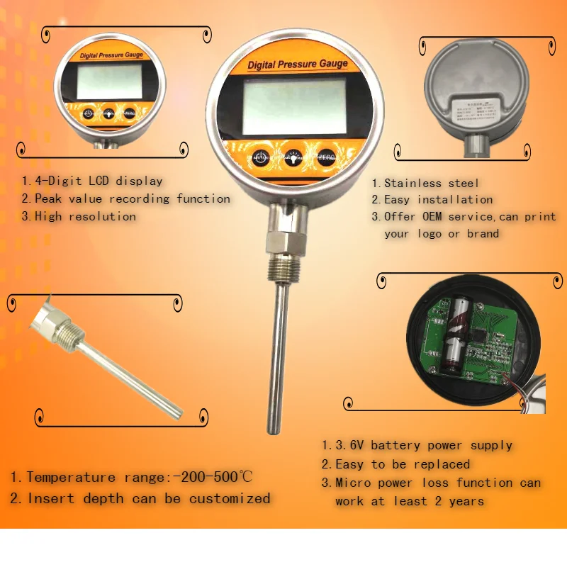 Micro Digital Temperature Gauge (battery Operated)