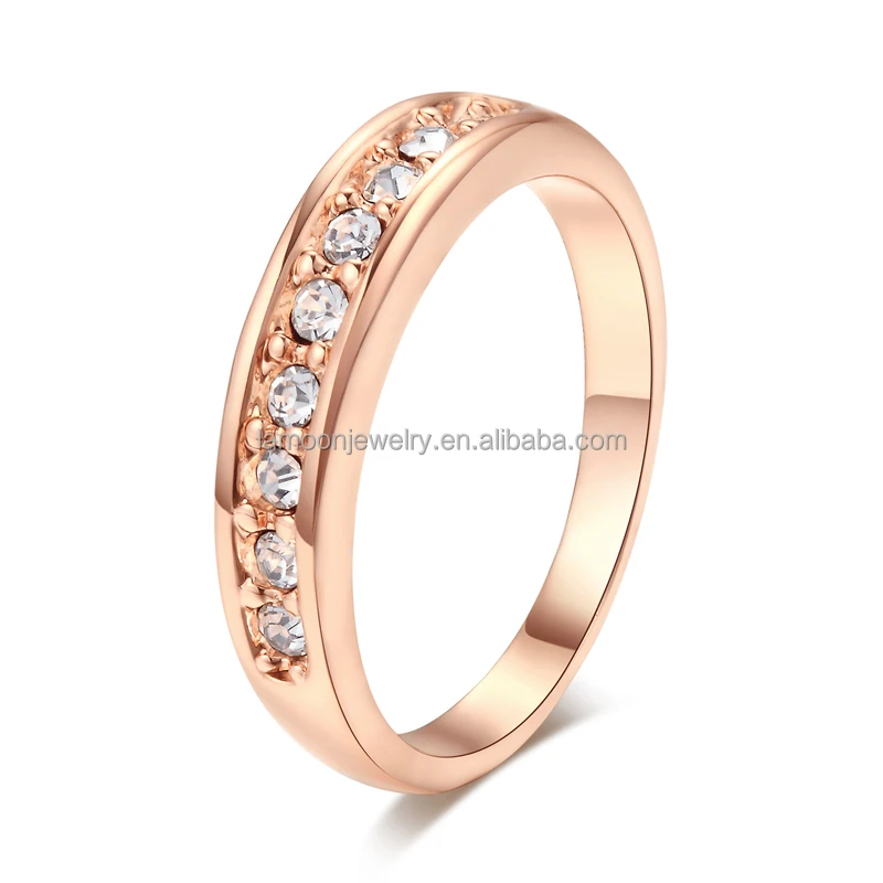 

Top Quality Classical 18K Gold & White Gold Plated CZ Diamond Wedding Ring Wholesale For Women R062