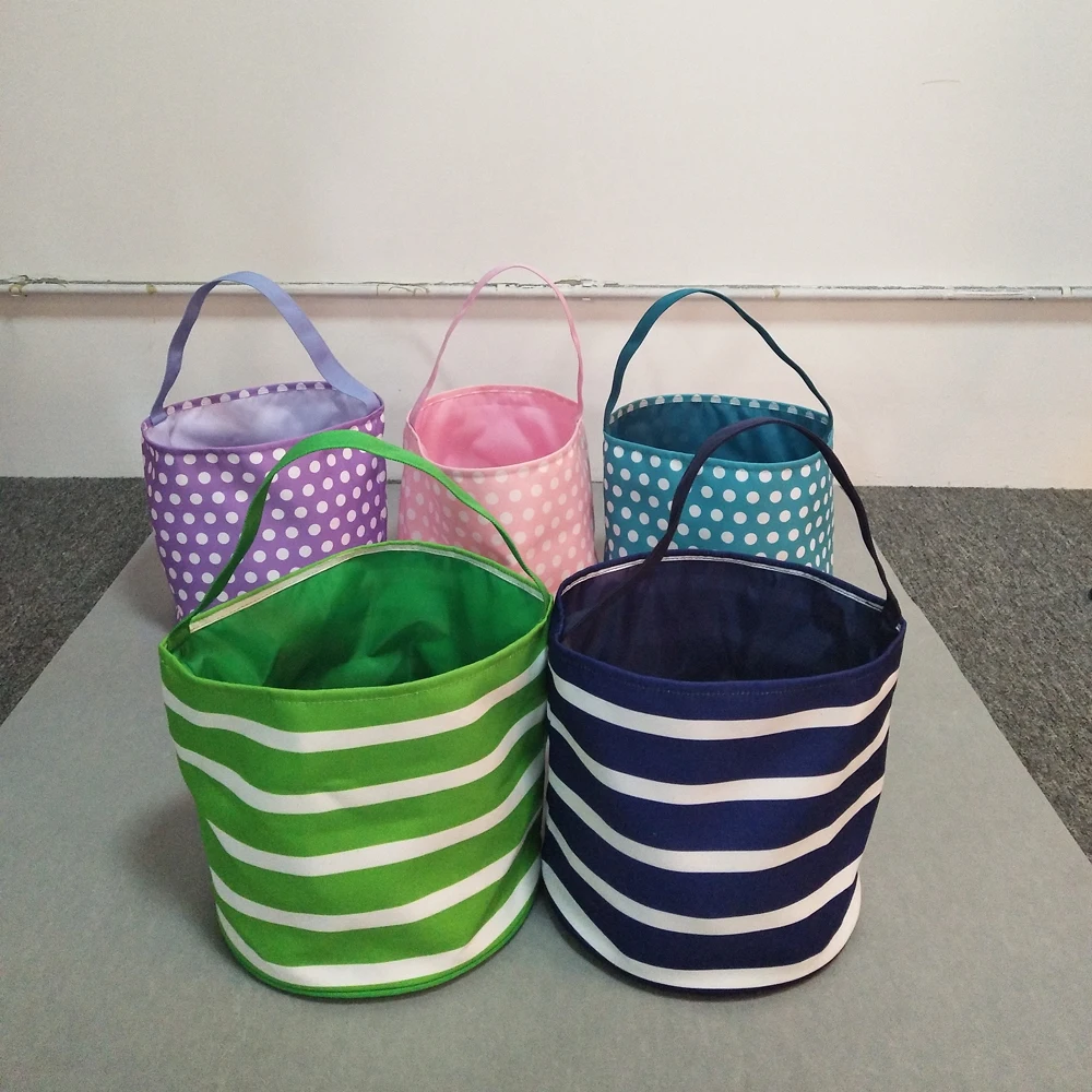 

Wholesale Domil Stripe Easter Buckets Navy And Green Stripe Easter Tote Bag Multi stripe And Dot Easter Candy Bag DOM1031206