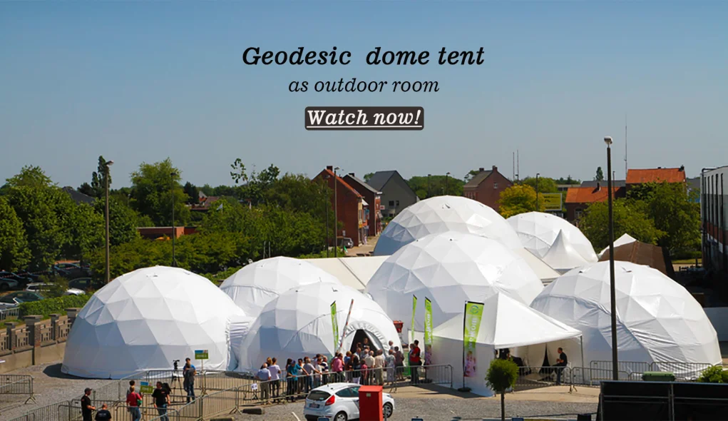 Storage aluminum gazebo PVC fabric dwell dome house geodesic tents with glass door