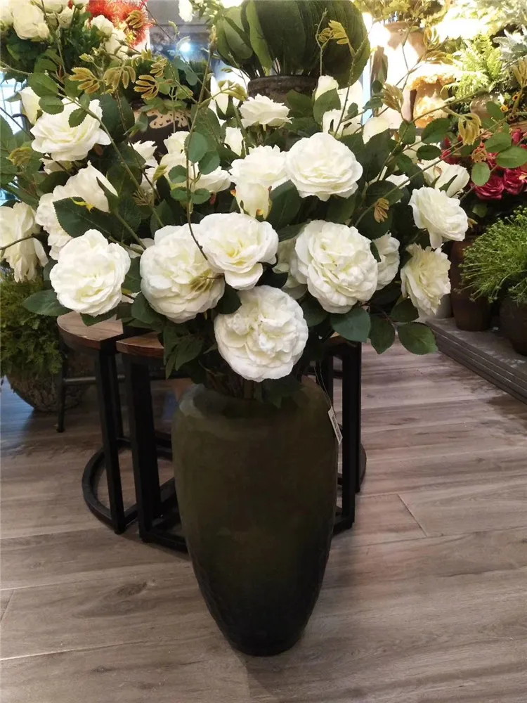 Wholesale Artificial Tea Rose With Branch Rose Flower Artificial Rose Stem For Artificial Flower