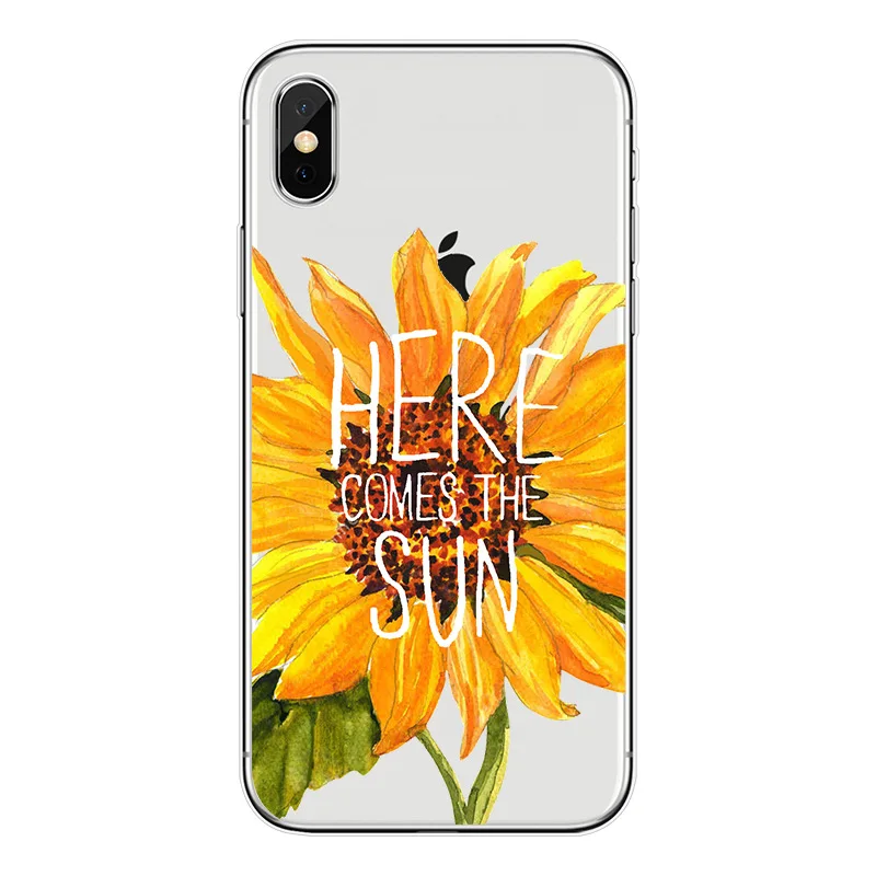 

Stylish UV Printing Sunflower Floral TPU Phone Case For iPhone XS MAX XR