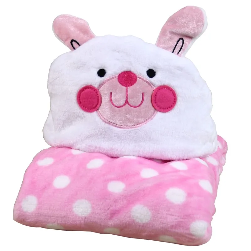 New Polyester Child Blanket Super Soft And Comfortable 100*100 Animal Head Plush Baby Blanket
