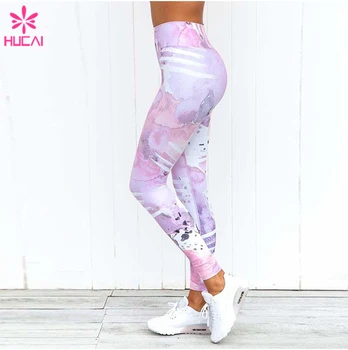 Sublimation Printing Yoga Wear High Waist Women Polyester Spandex