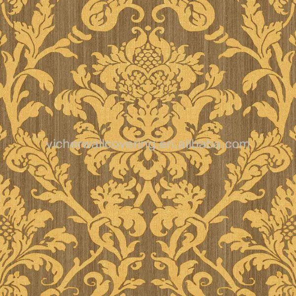 Heavy Embossed Pvc Classical Damascus Design Wallpapers Embossed
