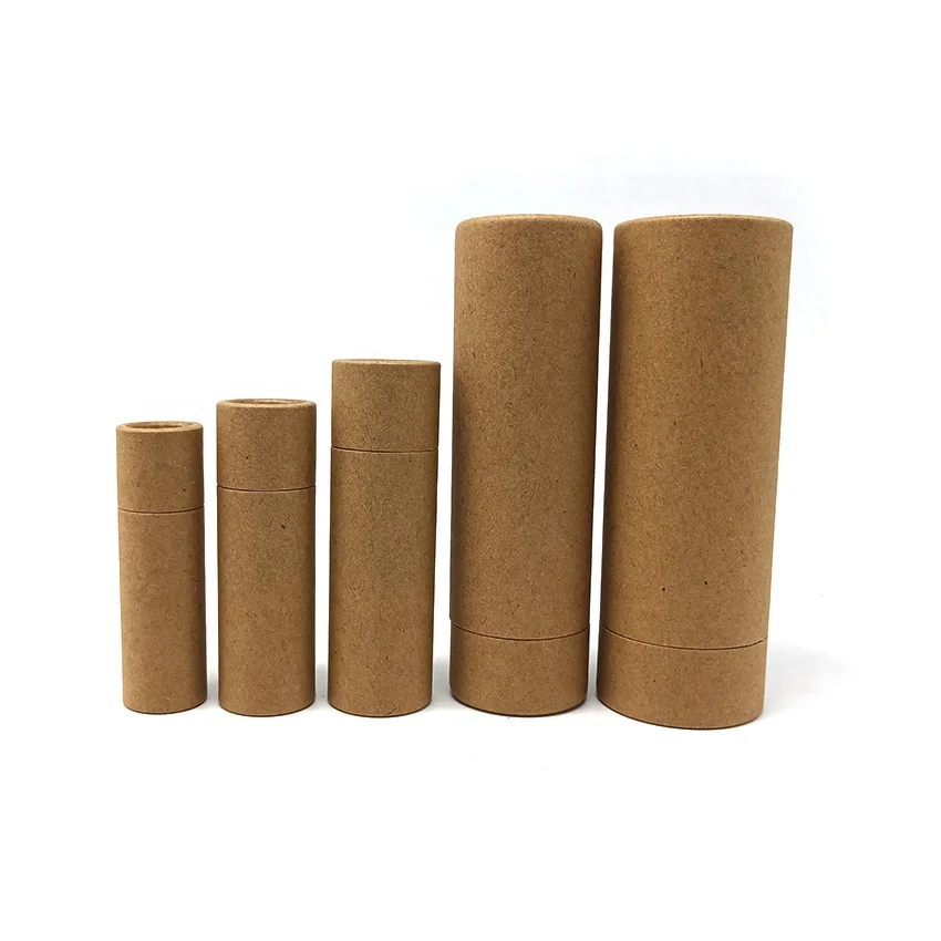 
Round Recycled Cardboard Container Push Up Kraft Paper Tubes For Deodorant Stick Packaging 