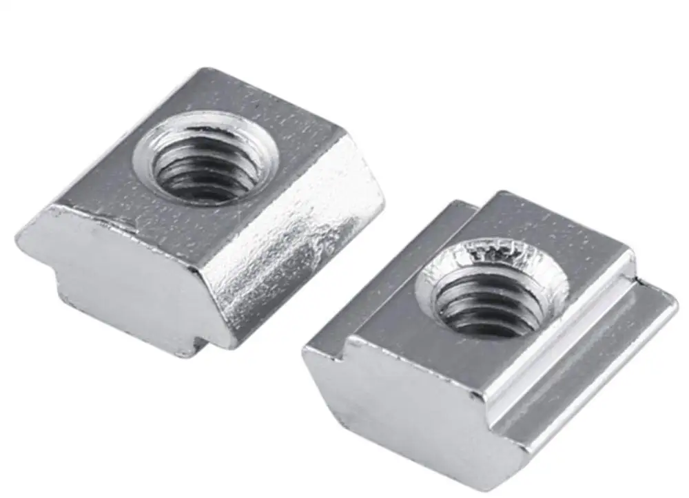 PZRT 3030 Series 50Pack M6 TNuts,Carbon Steel NickelPlated Half