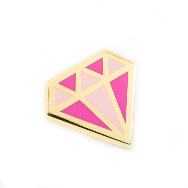 Popular Oem Metal Diamond Shape Gold Enamel Lapel Pin Badge - Buy ...