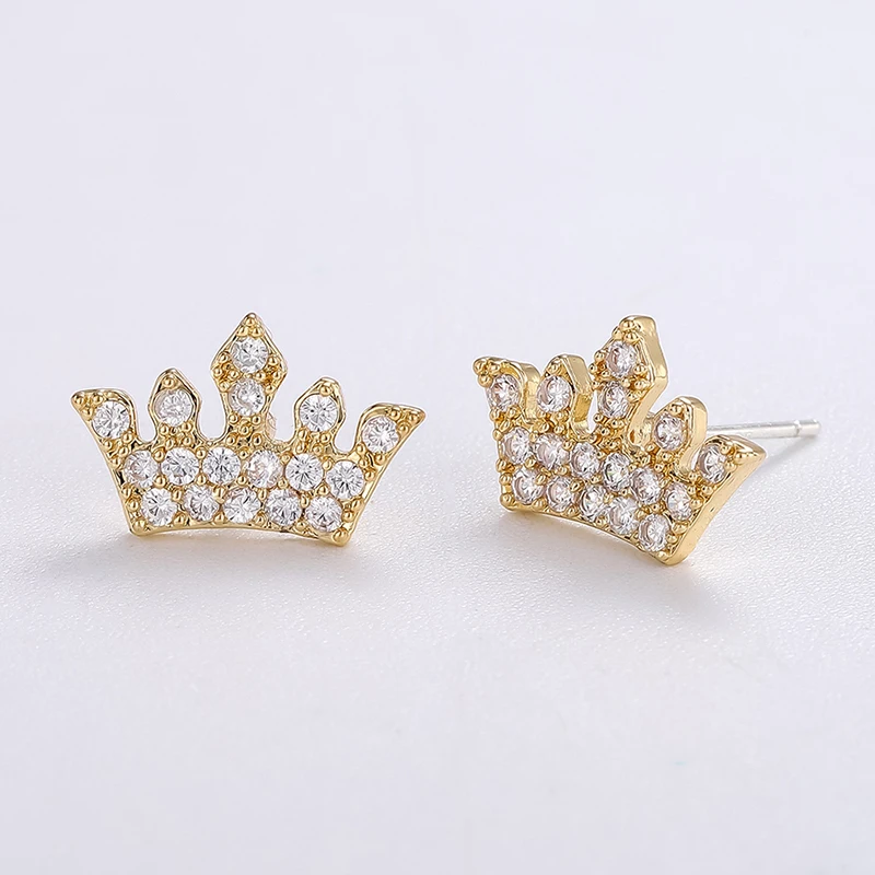 

Lateefah 2019 New Korean Style Alloy Earrings Zircon Earrings Crown Hip-hop Earrings for Women