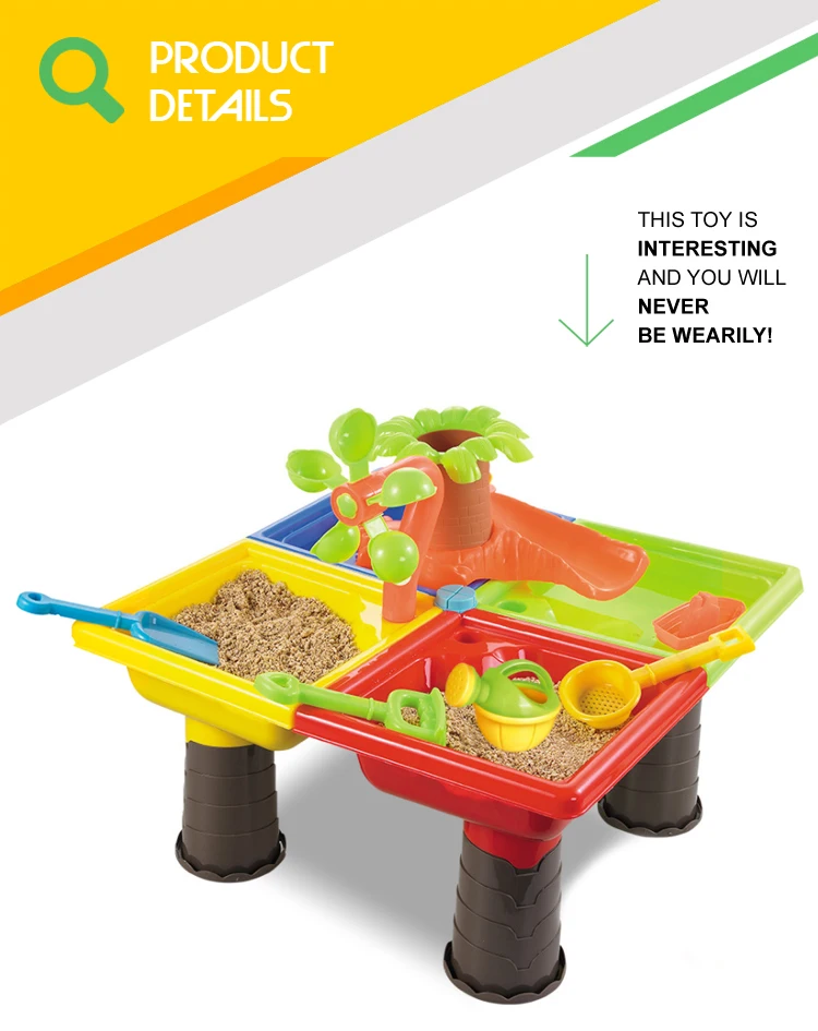 Play Fun 4 Square Plastic Sand And Water Table For Kids With Chairs Buy Sand And Water Table
