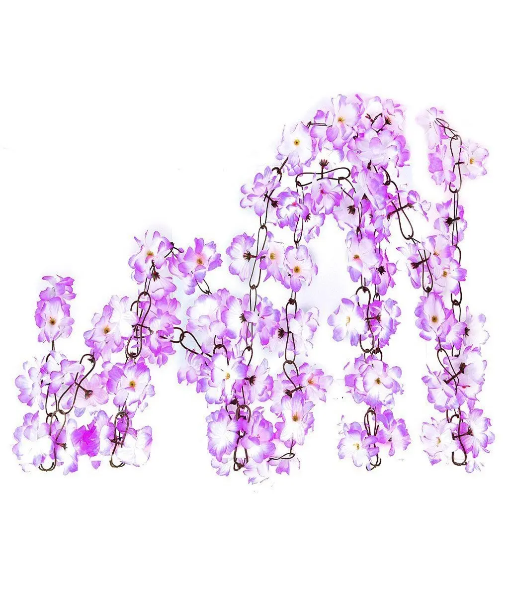 2x Artificial Azalea Garland Silk Flower Vine Wedding Party Garden Decor