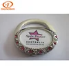Pocket size table printed folding bag purse hook handbag hanger holder with diamond