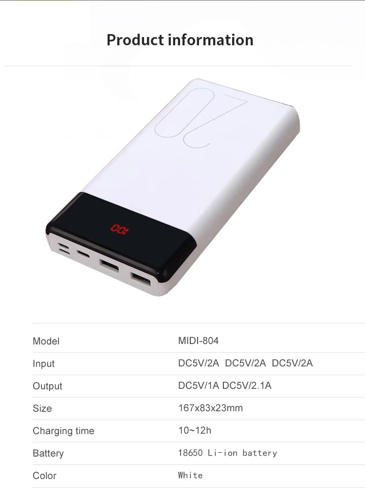 2019 New Arrival high capacity 20000mah power bank LCD screen power bank for iPhone 8 for Samsung - ANKUX.COM