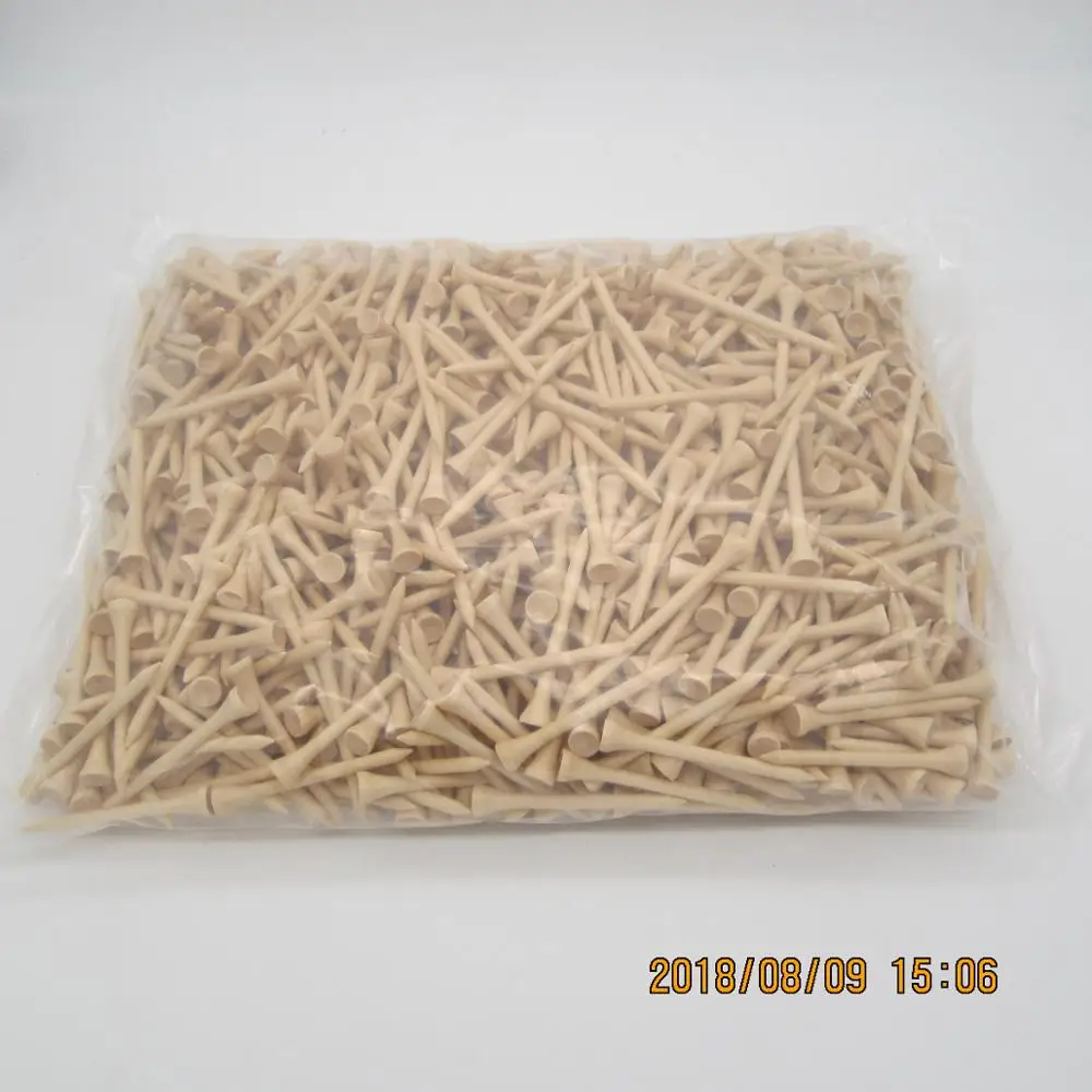 

Environmental friendly natural color 1000pcs per pack 70mm bamboo golf tee