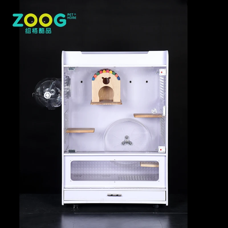

Indoor acrylic Chinchilla House cage for Small Pet, White