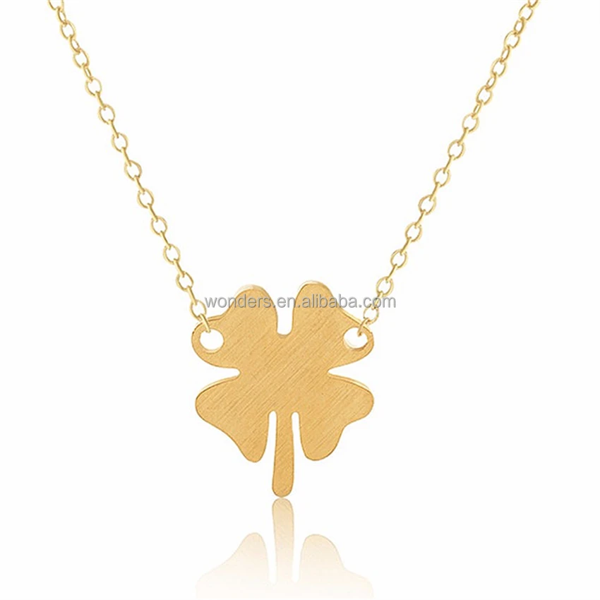 

Lucky Clover Necklace Silver Plated Women Stainless Steel Jewelry