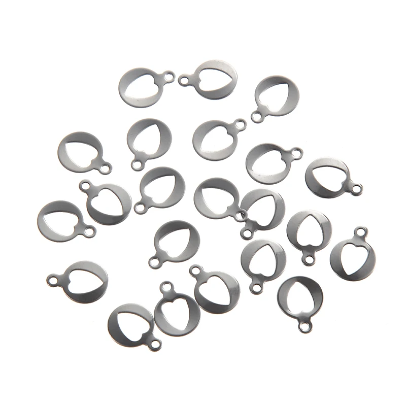 

Fashion new bracelet necklace DIY small pendant stainless steel peach heart pendants & charms 20pcs/bags