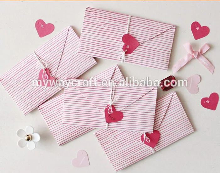 الخيال الوردي الشريط مطوية مطبوعة على شكل قلب هدية بطاقات المعايدة