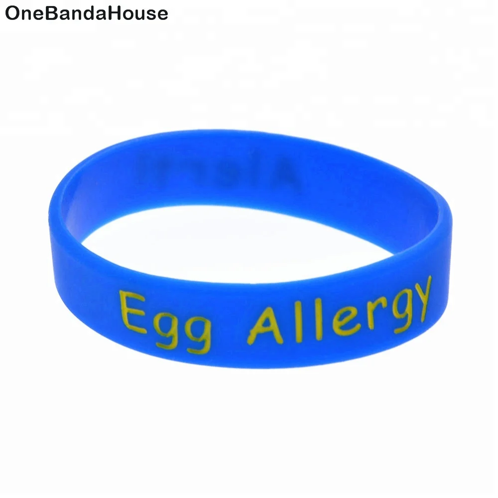 

50PCS Alert Egg Allergy Wristband Silicone Bracelet Keep Your Child Safe, 5 colors