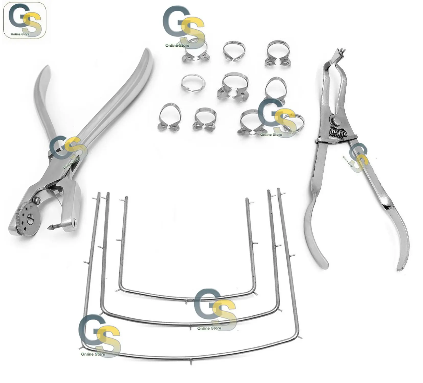 15 PCS STARTER RUBBER DAM KIT DENTAL G.S INSTRUMENTS