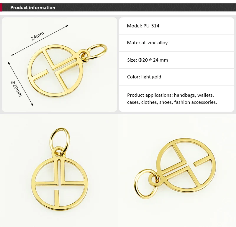 Metal Logo Tag For Bag