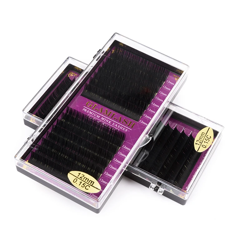 

OEM 16 Lines hight quality eye lashes eyelash extensions individual faux mink lashes, Natural black