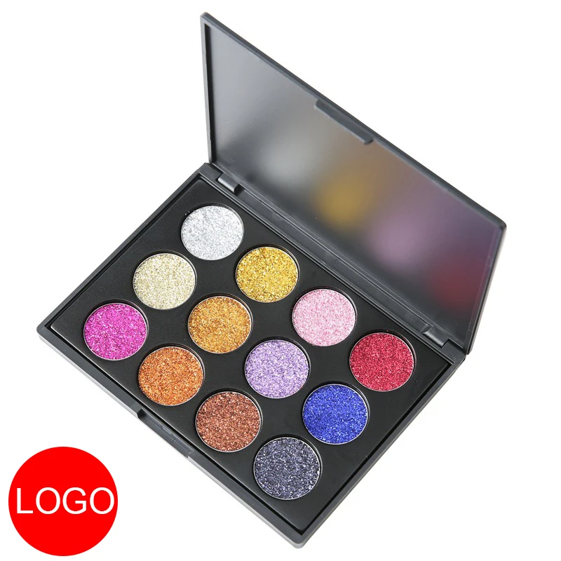 

Private Label 12 Colors Glitter Pigmented Eye shadow Makeup Eyeshadow Palette