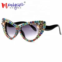 

Oversized Sunglasses Women Luxury Brand glasses Colorful Rhinestone Cat Eyes Sunglasses Vintage Shades Eyewear Oculos