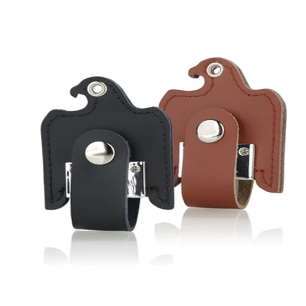 

Factory Price Black color Birds Shape 16GB Leather USB Flash Drive