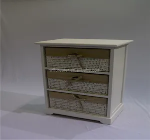 Wood Cabinet With Seagrass Drawers Wood Cabinet With Seagrass