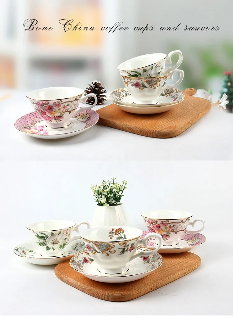 Kapok design royal turkish tea cups fine bone china tea cups saucers