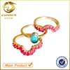 Wholesale Alibaba Silver 925 Oval Ruby Diamond Three Pieces Ring Set