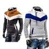 Men's clothing wholesale 2018 New product Color matching hooded pullover in Men's Slim fit Fashion Sweatshirt