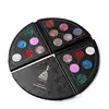 OEM cosmetic Brand 6 Colors Fan Shaped Big Shimmer Metallic Eyeshadow Palette Sparkle Glitter Diamond Eye Shadow Waterproof Cosm