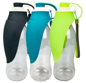 Image of New Designed Silicone Trough Portable Pet Dog Cat Travel dog Water Bottle 650ml