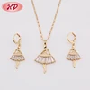 Wholesale 18K Fancy Girlmodel Indian Fashion Gold Plated Womens Necklace Set