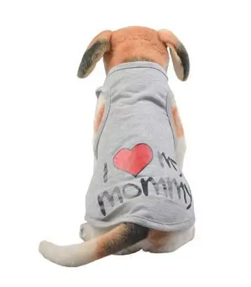 

Summer T Shirt Small-Large Dog Clothes Plain Color Dog Vest Letters print Basic Dog Clothes