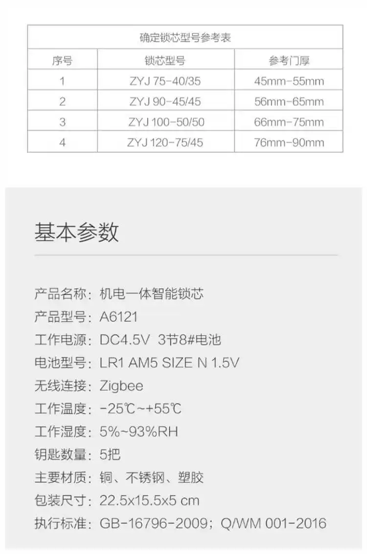 Xiaomi Mijia Wima Smart Door Lock Cylinder Easy Installation For Smart Home